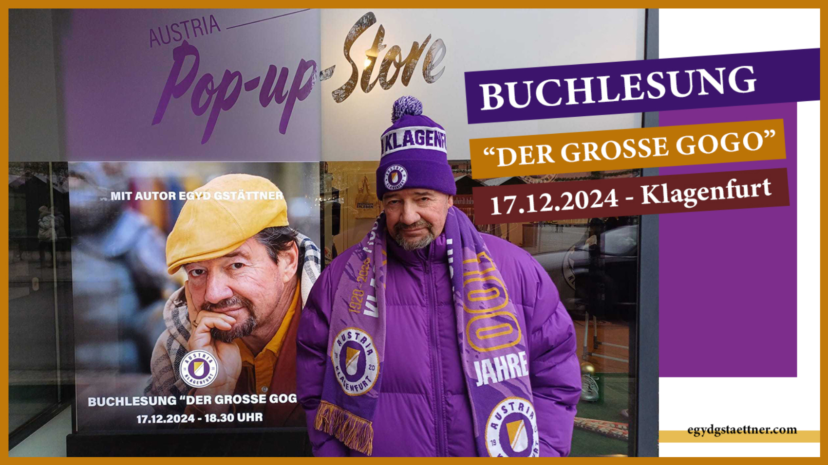 Buchlesung "Der Große Gogo" am 17.12.2024 um 18:30 im Austria Klagenfurt Pop-Up-Store